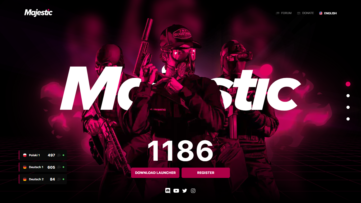 Majestic GTA 5 RP website screenshot